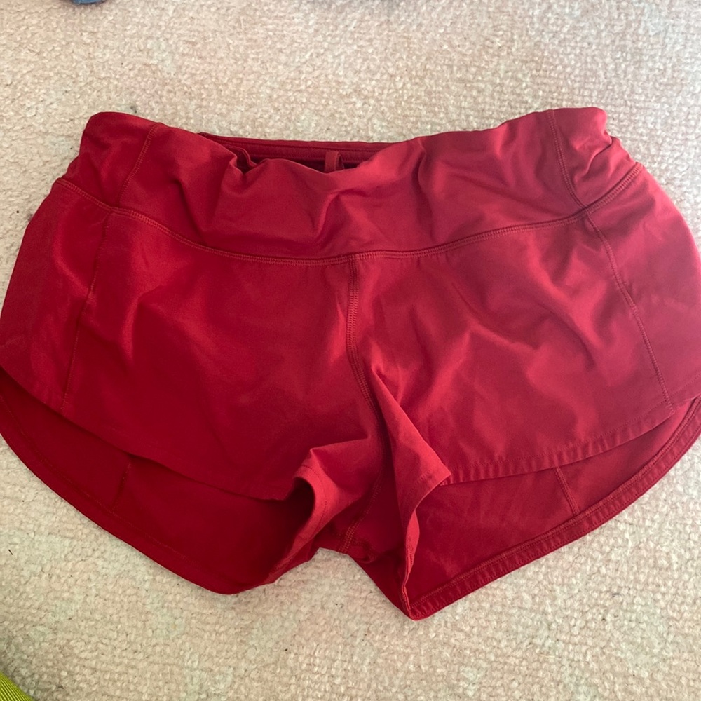 Red lulu lemon shorts